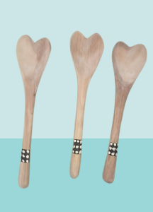Love Shaped Wood Spoon