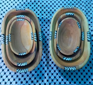 Wood Oval Shaped Bowl