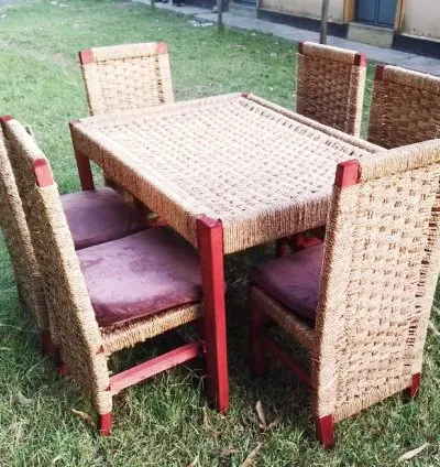 Hyacinth Woven Dining Set